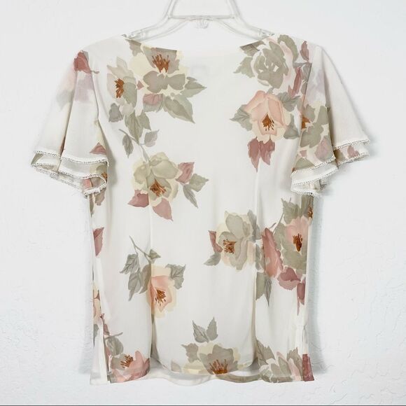 Address Maggy Ivory Floral Flutter Sleeve Blouse - Picture 4 of 6